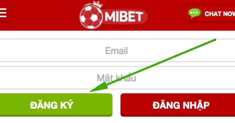 Giao diện đăng ký Virtual Casino Mibet đơn giản